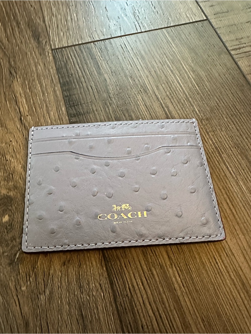 Coach Purple Ostrich Flat Wallet Card Holder Card Wallet 73634